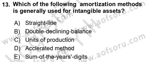 Accounting 2 Dersi 2024 - 2025 Yılı Yaz Okulu Sınav Soruları 13. Soru