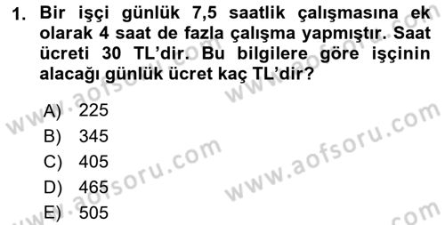 Maliyet Muhasebesi Dersi 2016 - 2017 Yılı 3 Ders Sınav Soruları 1. Soru