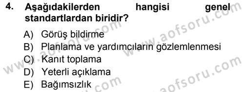 Muhasebe Denetimi ve Mali Analiz Dersi 2012 - 2013 Yılı (Vize) Ara Sınav Soruları 4. Soru