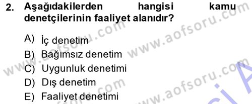 Muhasebe Denetimi ve Mali Analiz Dersi 2014 - 2015 Yılı (Vize) Ara Sınav Soruları 2. Soru
