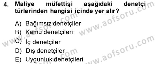 Muhasebe Denetimi ve Mali Analiz Dersi 2014 - 2015 Yılı (Vize) Ara Sınav Soruları 4. Soru