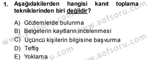 Muhasebe Denetimi ve Mali Analiz Dersi 2014 - 2015 Yılı Tek Ders Sınav Soruları 1. Soru