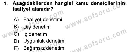 Muhasebe Denetimi ve Mali Analiz Dersi 2015 - 2016 Yılı (Vize) Ara Sınav Soruları 1. Soru