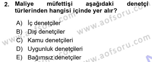 Muhasebe Denetimi ve Mali Analiz Dersi 2015 - 2016 Yılı (Vize) Ara Sınav Soruları 2. Soru