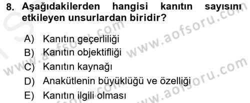 Muhasebe Denetimi ve Mali Analiz Dersi 2016 - 2017 Yılı (Final) Dönem Sonu Sınav Soruları 8. Soru