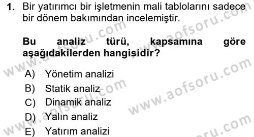 Muhasebe Denetimi ve Mali Analiz Dersi 2017 - 2018 Yılı 3 Ders Sınav Soruları 1. Soru