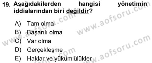 Muhasebe Denetimi ve Mali Analiz Dersi 2017 - 2018 Yılı (Vize) Ara Sınav Soruları 19. Soru