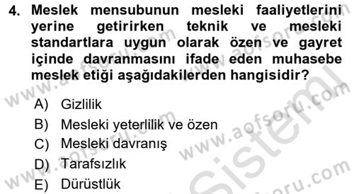 Maliyet Ve Yönetim Muhasebesi Dersi Ara Sınavı Deneme Sınav Soruları 4. Soru