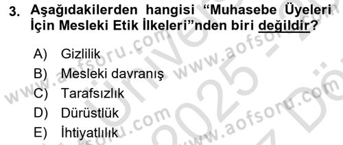 Maliyet Ve Yönetim Muhasebesi Dersi 2025 - 2026 Yılı (Vize) Ara Sınav Soruları 3. Soru