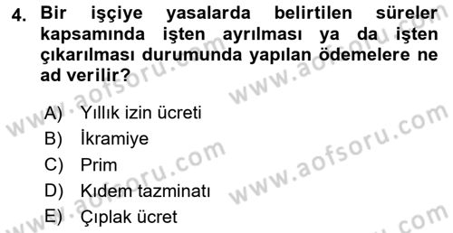 Maliyet Ve Yönetim Muhasebesi Dersi 2025 - 2026 Yılı (Final) Dönem Sonu Sınav Soruları 4. Soru