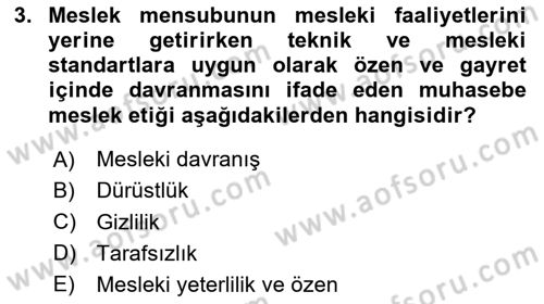 Maliyet Ve Yönetim Muhasebesi Dersi 2025 - 2026 Yılı Yaz Okulu Sınav Soruları 3. Soru
