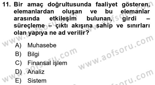 Havacılık İşletmelerinde Muhasebe Uygulamaları Dersi 2019 - 2020 Yılı (Final) Dönem Sonu Sınav Soruları 11. Soru