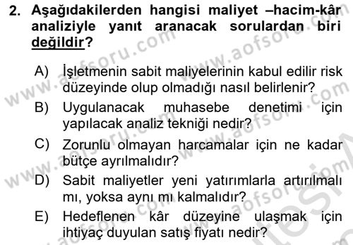 Havacılık İşletmelerinde Muhasebe Uygulamaları Dersi 2019 - 2020 Yılı (Final) Dönem Sonu Sınav Soruları 2. Soru