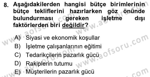 Havacılık İşletmelerinde Muhasebe Uygulamaları Dersi 2019 - 2020 Yılı (Final) Dönem Sonu Sınav Soruları 8. Soru