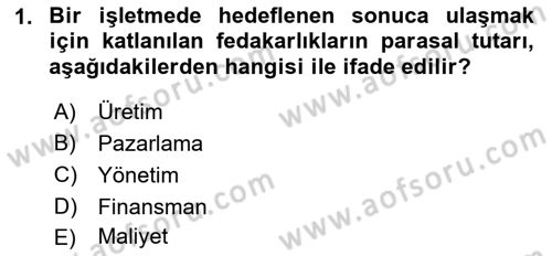 Havacılık İşletmelerinde Muhasebe Uygulamaları Dersi 2021 - 2022 Yılı (Vize) Ara Sınav Soruları 1. Soru