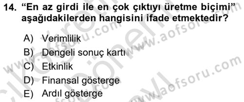Havacılık İşletmelerinde Muhasebe Uygulamaları Dersi 2021 - 2022 Yılı (Final) Dönem Sonu Sınav Soruları 14. Soru