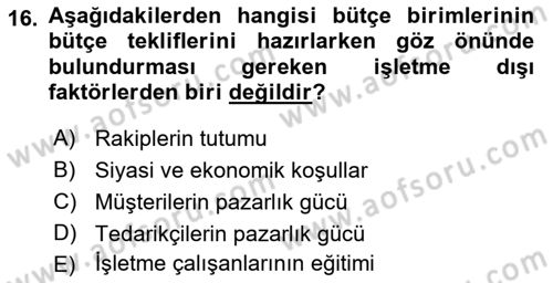 Havacılık İşletmelerinde Muhasebe Uygulamaları Dersi 2021 - 2022 Yılı Yaz Okulu Sınav Soruları 16. Soru