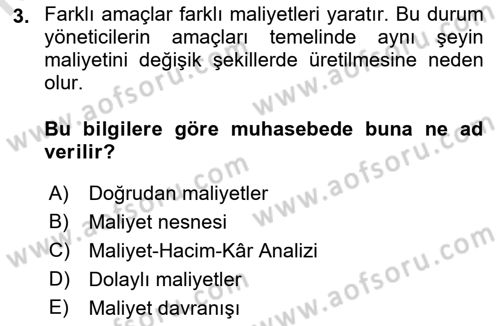 Havacılık İşletmelerinde Muhasebe Uygulamaları Dersi 2022 - 2023 Yılı (Final) Dönem Sonu Sınav Soruları 3. Soru