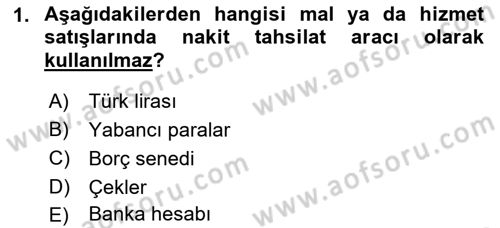 Havacılık İşletmelerinde Muhasebe Uygulamaları Dersi 2023 - 2024 Yılı (Vize) Ara Sınav Soruları 1. Soru