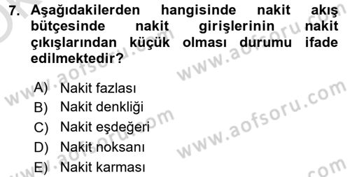 Havacılık İşletmelerinde Muhasebe Uygulamaları Dersi 2024 - 2025 Yılı Yaz Okulu Sınav Soruları 7. Soru