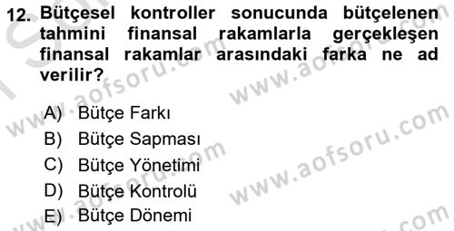Havacılık İşletmelerinde Muhasebe Uygulamaları Dersi 2025 - 2026 Yılı (Final) Dönem Sonu Sınav Soruları 12. Soru