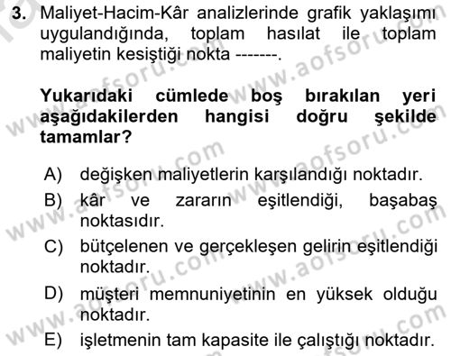 Havacılık İşletmelerinde Muhasebe Uygulamaları Dersi 2025 - 2026 Yılı (Final) Dönem Sonu Sınav Soruları 3. Soru