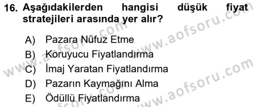 Sağlık Kurumlarında Maliyet Muhasebesi Dersi 2018 - 2019 Yılı (Final) Dönem Sonu Sınav Soruları 16. Soru