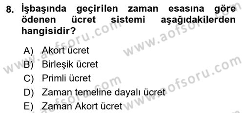 Sağlık Kurumlarında Maliyet Muhasebesi Dersi 2019 - 2020 Yılı (Final) Dönem Sonu Sınav Soruları 8. Soru