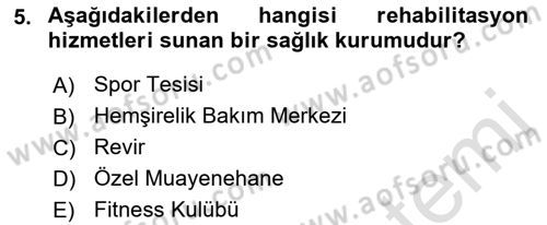 Sağlık Kurumlarında Maliyet Muhasebesi Dersi 2020 - 2021 Yılı Tek Ders Sınavı 5. Soru