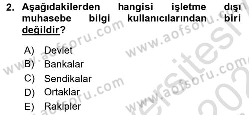 Sağlık Kurumlarında Maliyet Muhasebesi Dersi 2021 - 2022 Yılı (Final) Dönem Sonu Sınavı 2. Soru