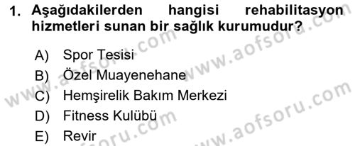 Sağlık Kurumlarında Maliyet Muhasebesi Dersi 2023 - 2024 Yılı (Vize) Ara Sınav Soruları 1. Soru