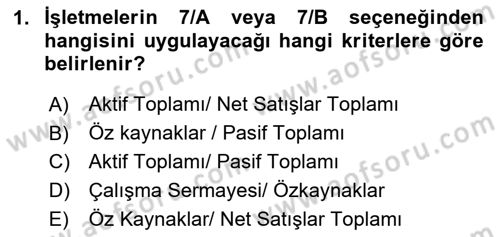 Sağlık Kurumlarında Maliyet Muhasebesi Dersi 2025 - 2026 Yılı (Vize) Ara Sınav Soruları 1. Soru