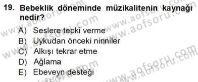 Okulöncesinde Müzik Eğitimi 1 Dersi 2012 - 2013 Yılı (Vize) Ara Sınavı 19. Soru