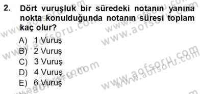 Okulöncesinde Müzik Eğitimi 1 Dersi 2012 - 2013 Yılı (Vize) Ara Sınavı 2. Soru