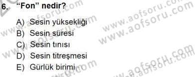Okulöncesinde Müzik Eğitimi 1 Dersi 2012 - 2013 Yılı (Final) Dönem Sonu Sınav Soruları 6. Soru