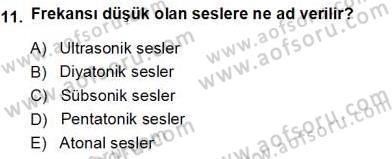Okulöncesinde Müzik Eğitimi 1 Dersi Ara Sınavı Deneme Sınav Soruları 11. Soru