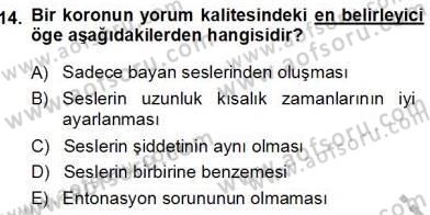 Okulöncesinde Müzik Eğitimi 1 Dersi Ara Sınavı Deneme Sınav Soruları 14. Soru
