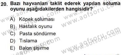 Okulöncesinde Müzik Eğitimi 1 Dersi Ara Sınavı Deneme Sınav Soruları 20. Soru