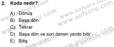 Okulöncesinde Müzik Eğitimi 1 Dersi 2013 - 2014 Yılı (Final) Dönem Sonu Sınav Soruları 2. Soru