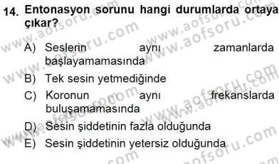 Okulöncesinde Müzik Eğitimi 1 Dersi Ara Sınavı Deneme Sınav Soruları 14. Soru