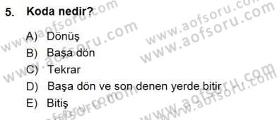 Okulöncesinde Müzik Eğitimi 1 Dersi Ara Sınavı Deneme Sınav Soruları 5. Soru