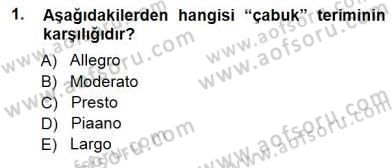 Okulöncesinde Müzik Eğitimi 1 Dersi 2014 - 2015 Yılı (Final) Dönem Sonu Sınav Soruları 1. Soru