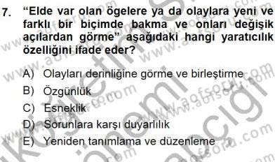 Okulöncesinde Müzik Eğitimi 1 Dersi 2014 - 2015 Yılı (Final) Dönem Sonu Sınav Soruları 7. Soru