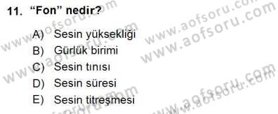 Okulöncesinde Müzik Eğitimi 1 Dersi Ara Sınavı Deneme Sınav Soruları 11. Soru