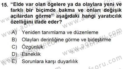 Okulöncesinde Müzik Eğitimi 1 Dersi 2015 - 2016 Yılı (Final) Dönem Sonu Sınav Soruları 15. Soru