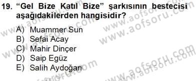 Okulöncesinde Müzik Eğitimi 2 Dersi 2012 - 2013 Yılı (Final) Dönem Sonu Sınav Soruları 19. Soru