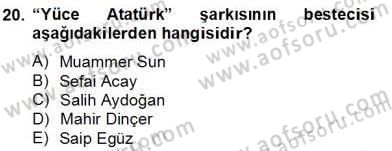 Okulöncesinde Müzik Eğitimi 2 Dersi 2012 - 2013 Yılı (Final) Dönem Sonu Sınav Soruları 20. Soru