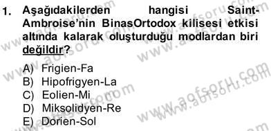 Okulöncesinde Müzik Eğitimi 2 Dersi 2013 - 2014 Yılı (Vize) Ara Sınav Soruları 1. Soru