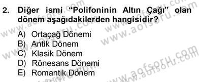 Okulöncesinde Müzik Eğitimi 2 Dersi 2013 - 2014 Yılı (Vize) Ara Sınav Soruları 2. Soru