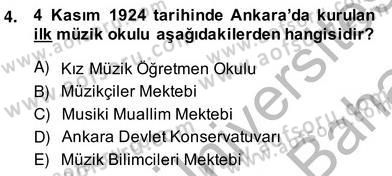 Okulöncesinde Müzik Eğitimi 2 Dersi 2013 - 2014 Yılı (Vize) Ara Sınav Soruları 4. Soru